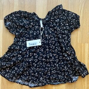 Rylee + Cru Black Floral Kids Dress